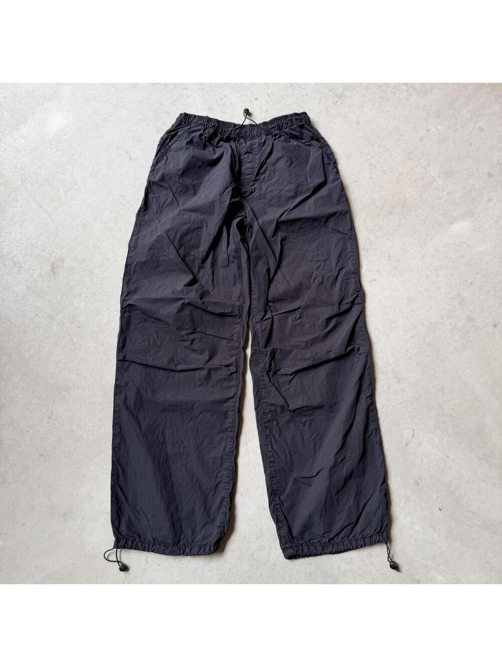 Zara Pants Womens Medium Black/Dark Navy Lightweight Parachute Trouser Wide Leg
